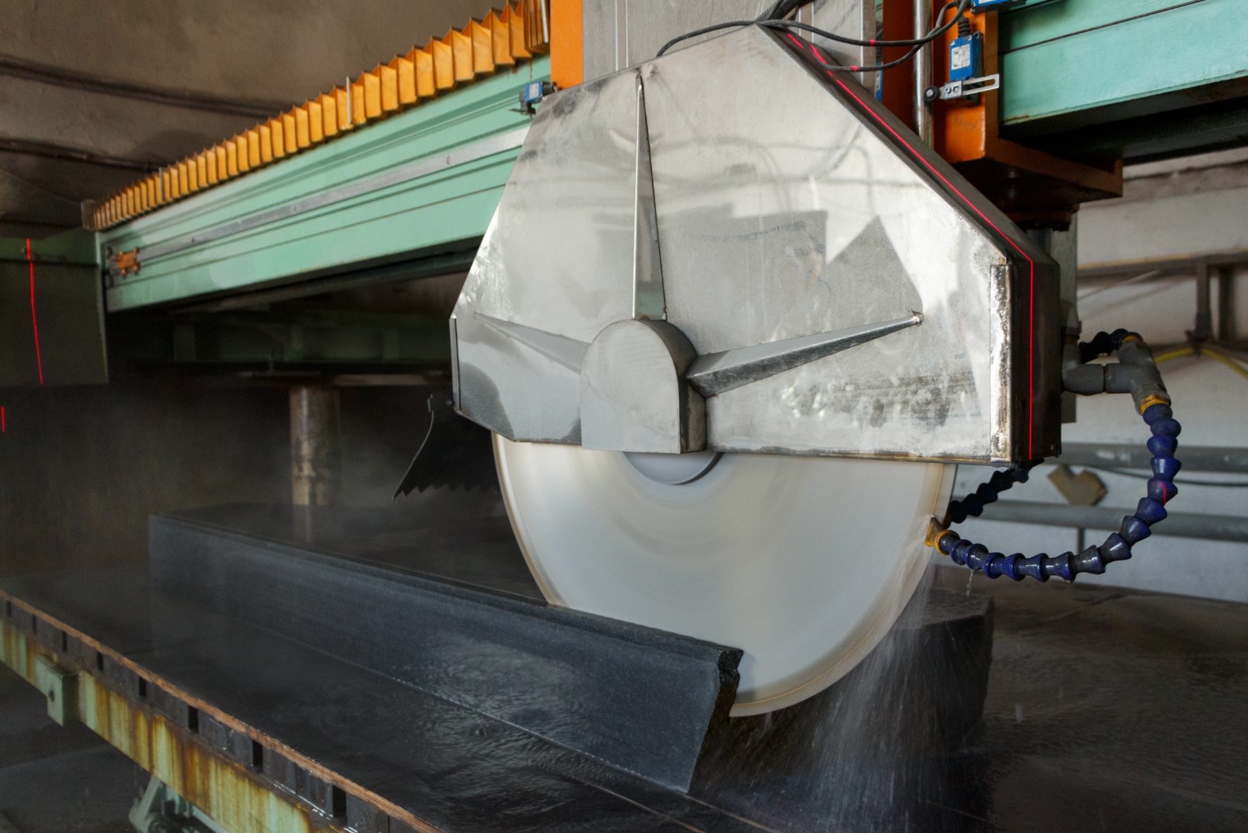 Polished black granite metrology surface